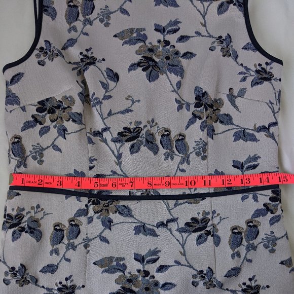 Ann Taylor Silver and Blue Embroidered Sheath - Picture 9 of 11